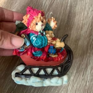 1995 "Jeremiah" Teddy Bear in a Sleigh Figurine-The Bearsley by House of Lloyd